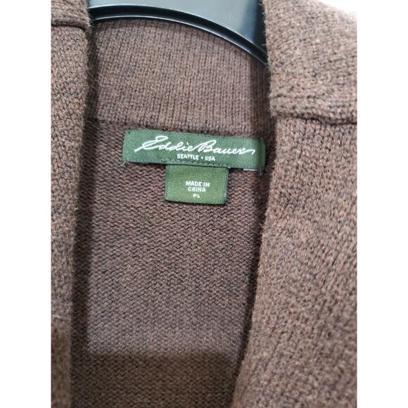 Eddie Bauer Button-Up Brown Cardigan with Pockets Womens Size PL - Picture 4 of 13